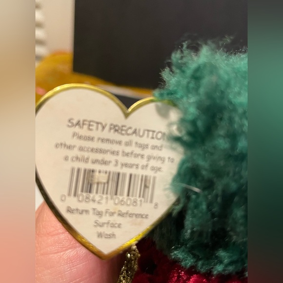 Ty Attic Treasures Laurel Holiday Green Bear Retired 1993 - Picture 4 of 6